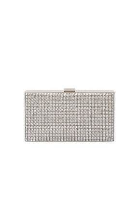 Bags OS / SILVER STEF CRYSTAL BOX CLUTCH BAG IN SILVER