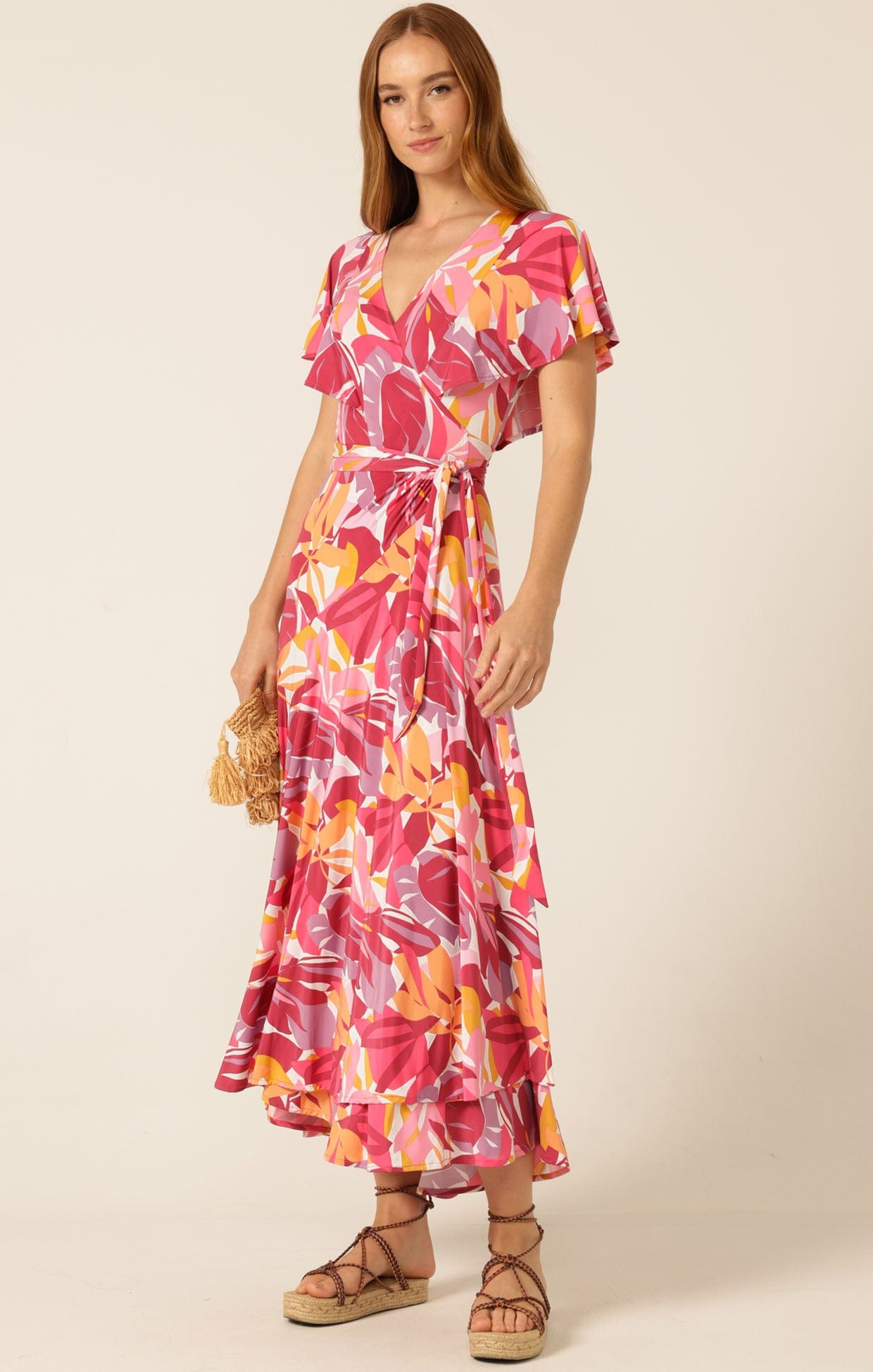 Dresses Multi Occasion TROPICANA POP WRAP DRESS