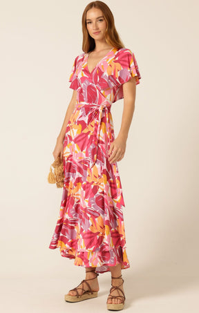 Dresses Multi Occasion TROPICANA POP WRAP DRESS