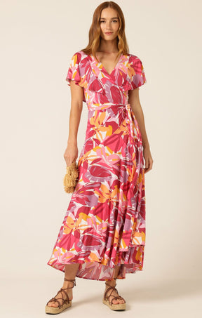 Dresses Multi Occasion TROPICANA POP WRAP DRESS