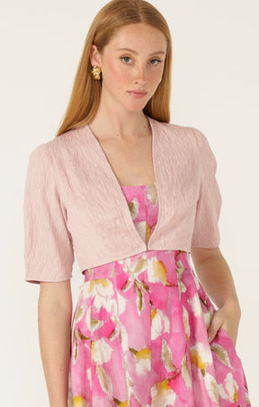 Jackets Multi Occasion TUCK SLEEVE JACKET IN PALE PINK