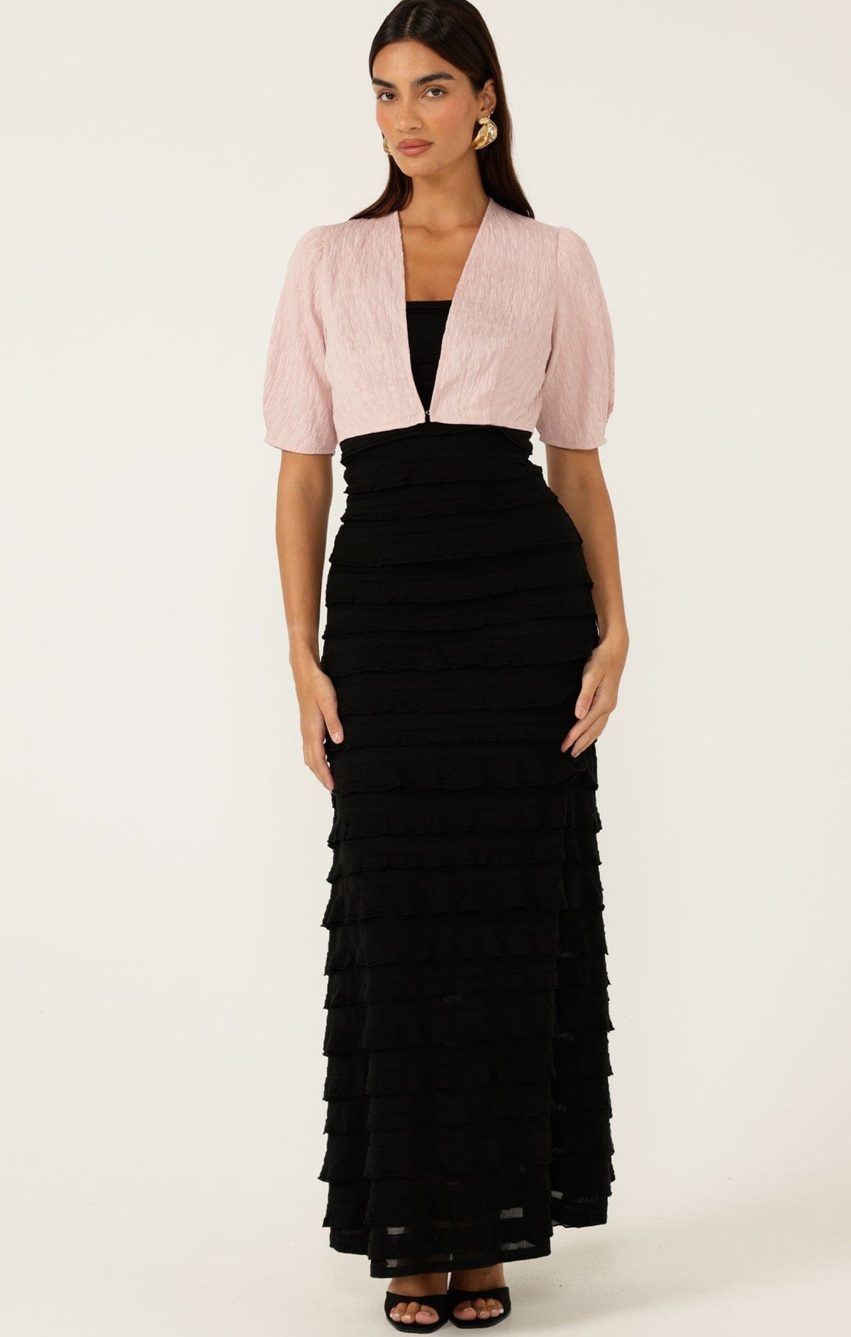 Jackets Multi Occasion TUCK SLEEVE JACKET IN PALE PINK