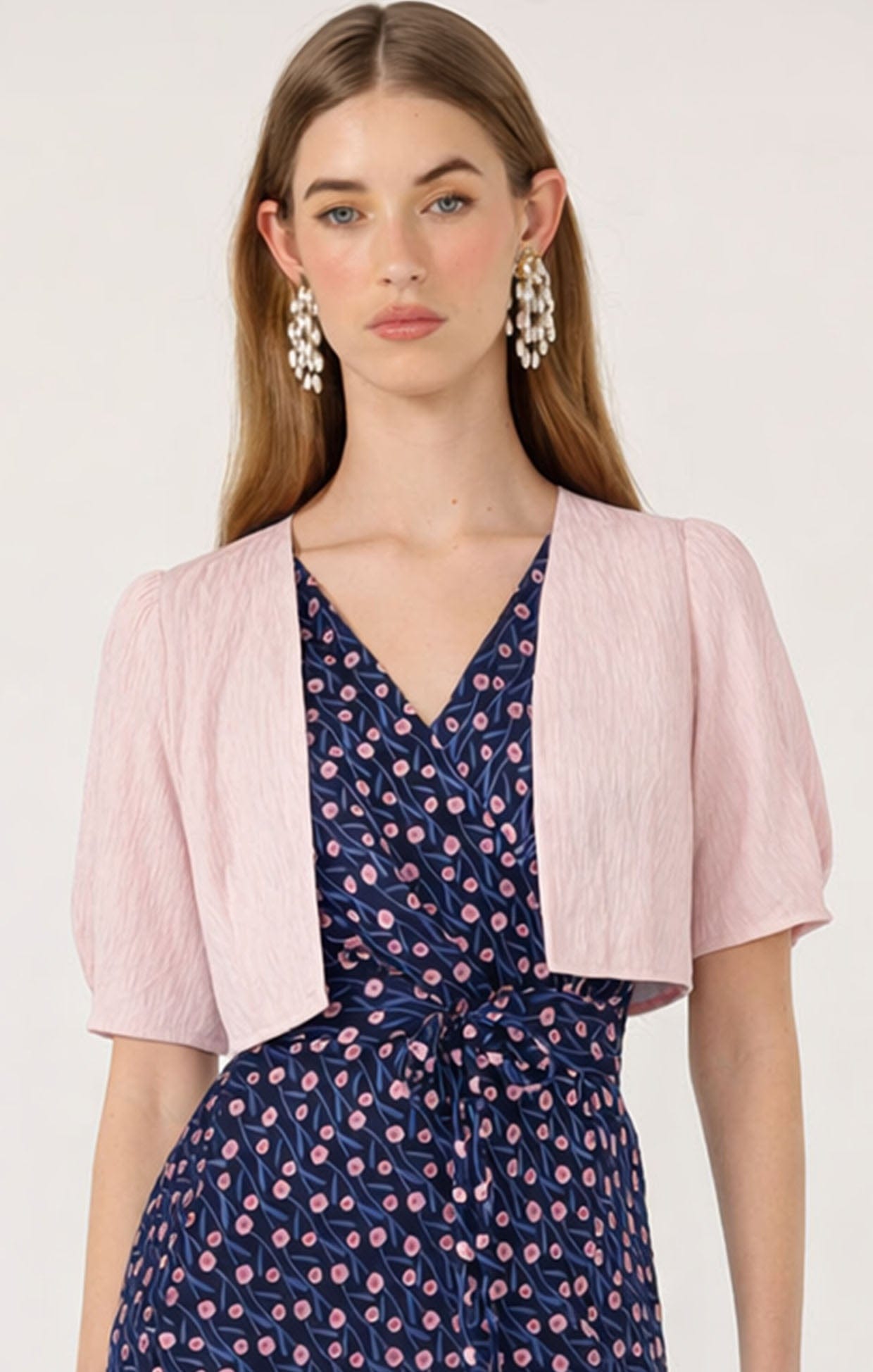 Jackets Multi Occasion TUCK SLEEVE JACKET IN PALE PINK