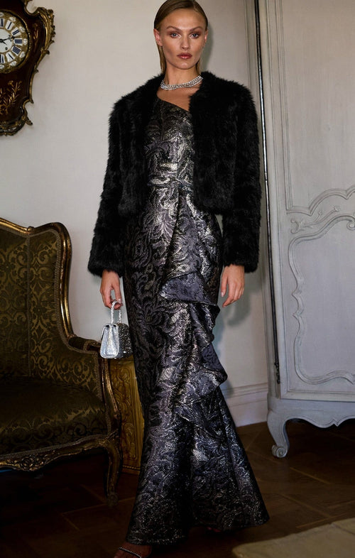 Jackets Multi Occasion LUXE FUR JACKET IN BLACK