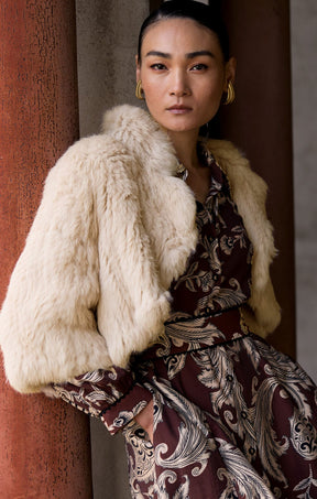 Jackets Multi Occasion LUXE FUR BOLERO IN OATMEAL