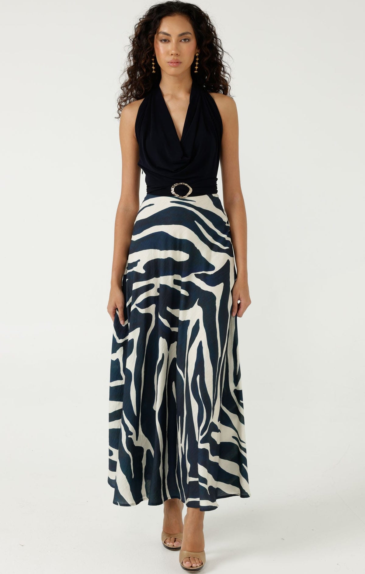 Dresses Events VILLA VITA MAXI DRESS IN STEEL BLUE