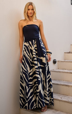 Dresses Events VILLA VITA MAXI DRESS IN STEEL BLUE