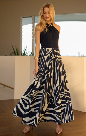 Dresses Events VILLA VITA MAXI DRESS IN STEEL BLUE