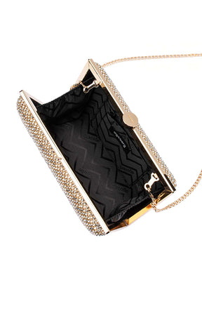 Bags OS / GOLD VIVIANA CRYSTAL MESH CLUTCH BAG