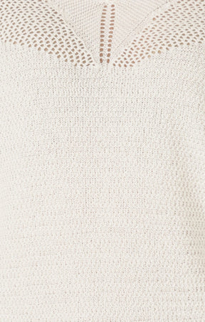 Knitwear V NECK MESH KNIT TOP IN ICE WATER