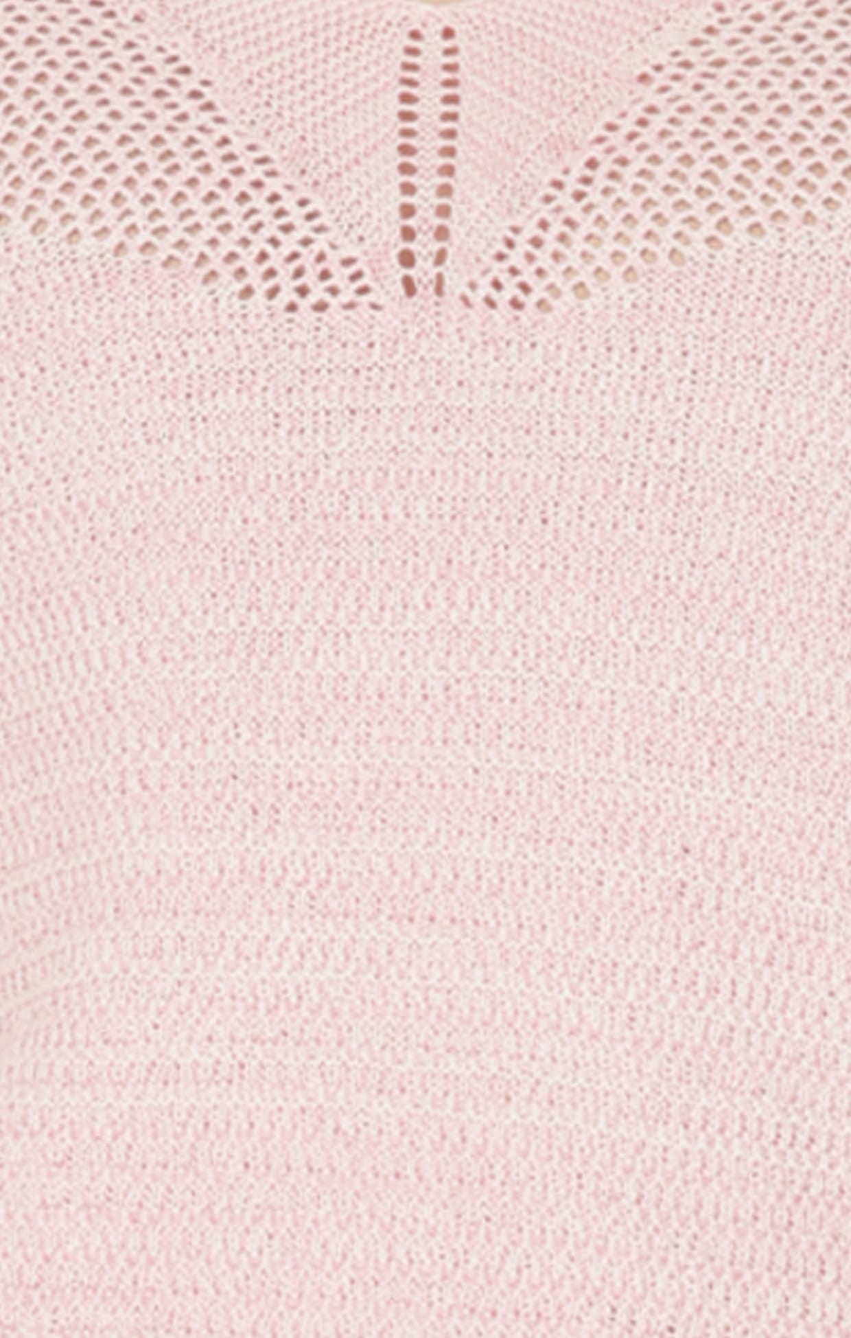 Knitwear V NECK MESH KNIT TOP IN WILD ROSE