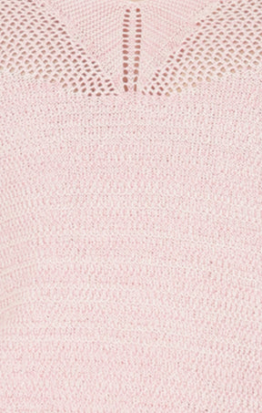 Knitwear V NECK MESH KNIT TOP IN WILD ROSE