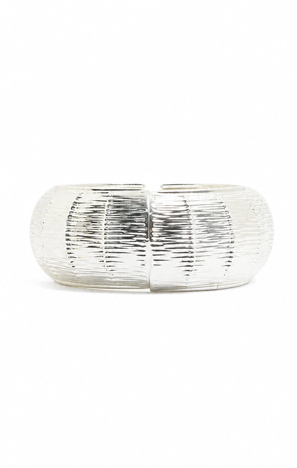 Bracelets OS / SILVER WEAVE CUFF IN SILVER