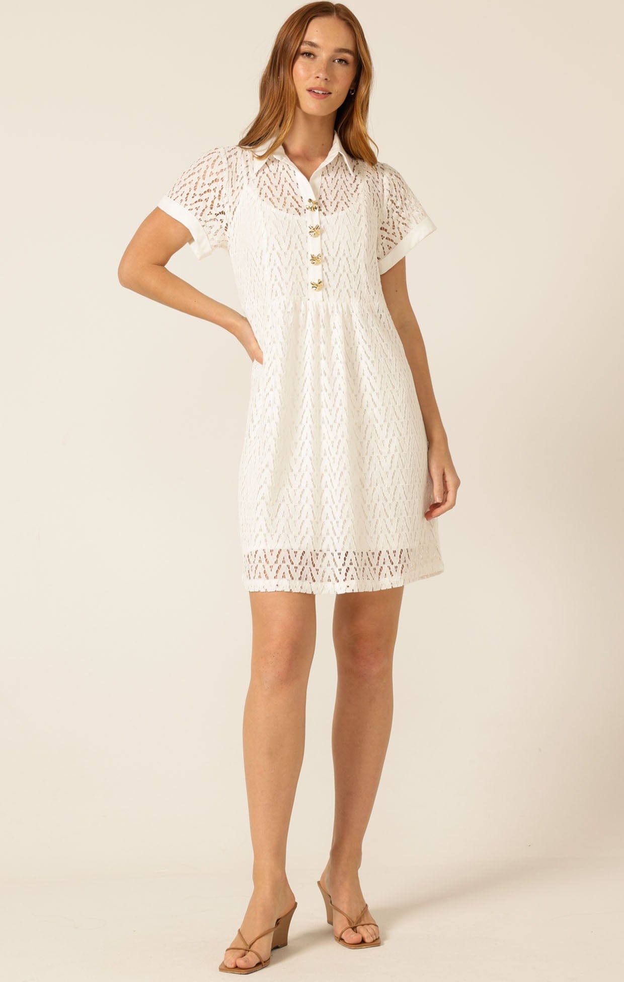 Dresses Multi Occasion WHITE LOTUS SHIFT DRESS IN WHITE
