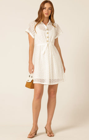Dresses Multi Occasion WHITE LOTUS SHIFT DRESS IN WHITE