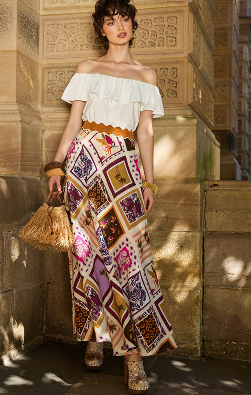 Skirts Multi Occasion WILD PALM MAXI SKIRT