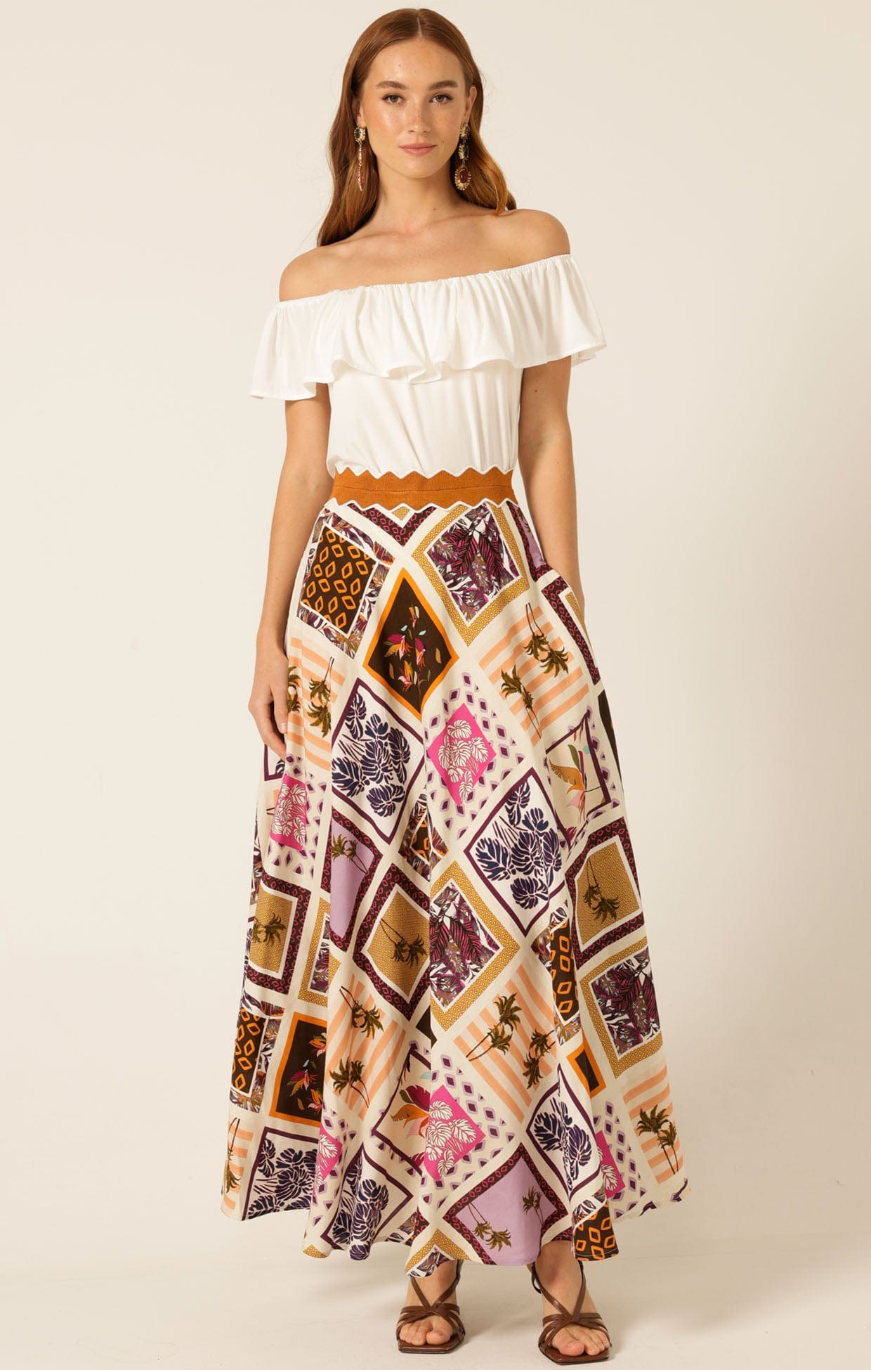 Skirts Multi Occasion WILD PALM MAXI SKIRT