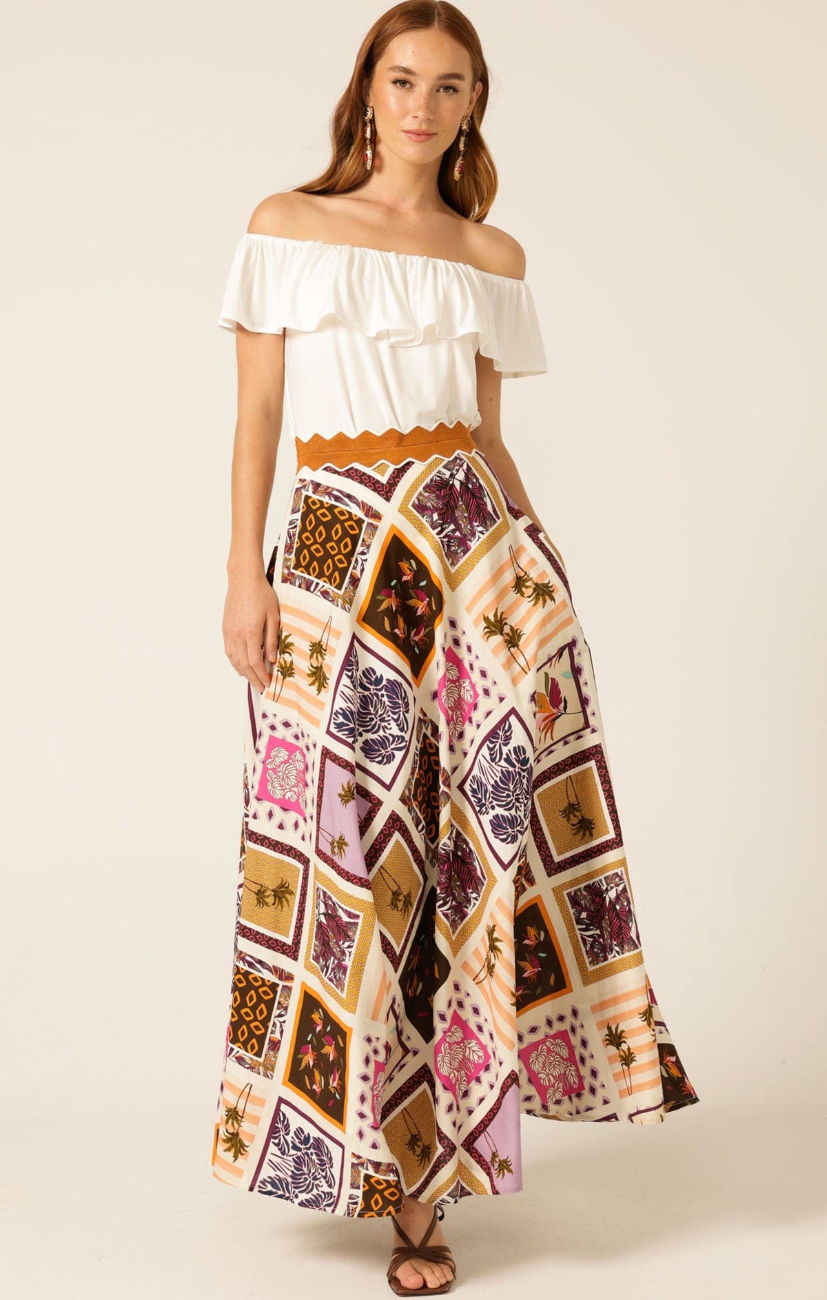 Skirts Multi Occasion WILD PALM MAXI SKIRT