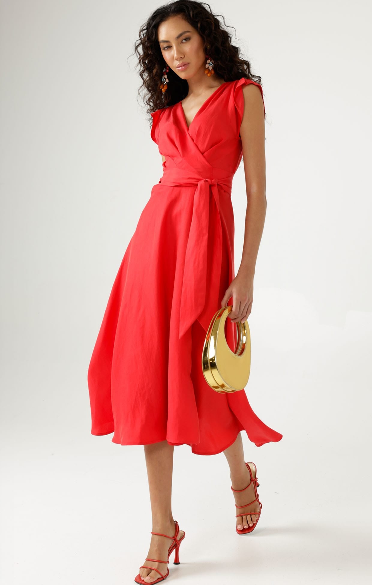 Dresses Multi Occasion XENIA WRAP DRESS IN FIRE