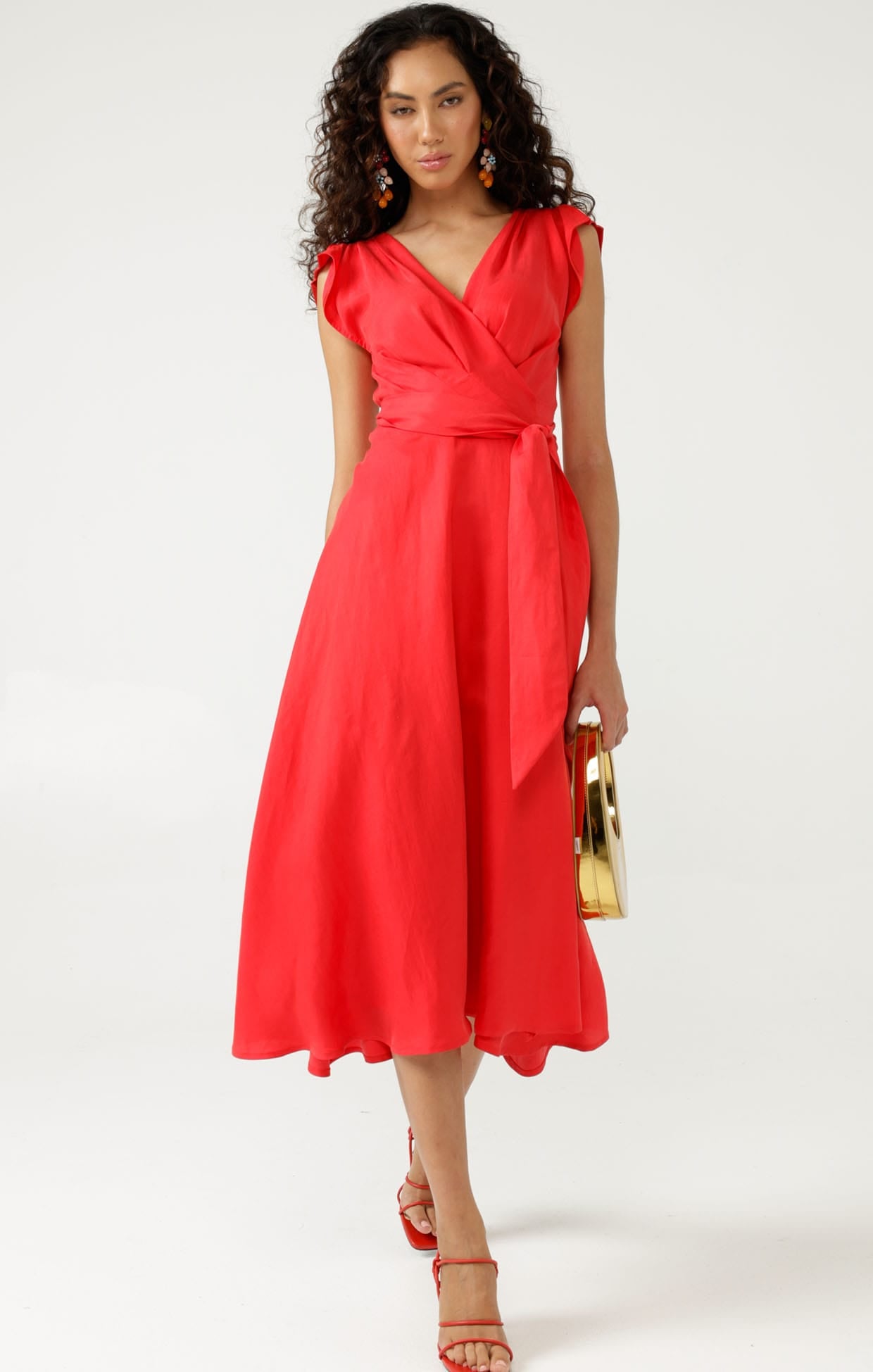Dresses Multi Occasion XENIA WRAP DRESS IN FIRE