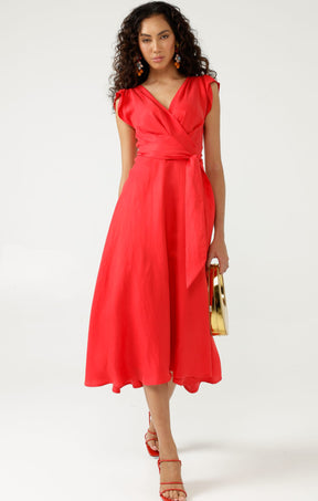 Dresses Multi Occasion XENIA WRAP DRESS IN FIRE