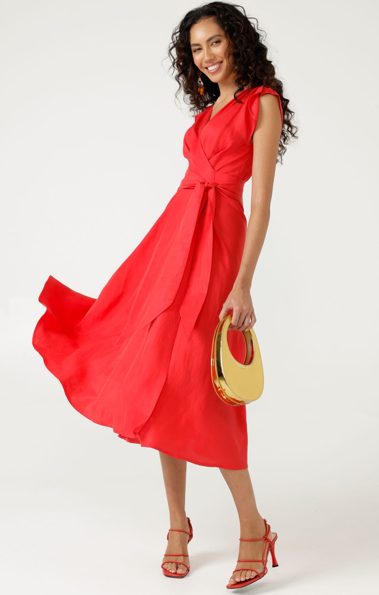 Dresses Multi Occasion XENIA WRAP DRESS IN FIRE