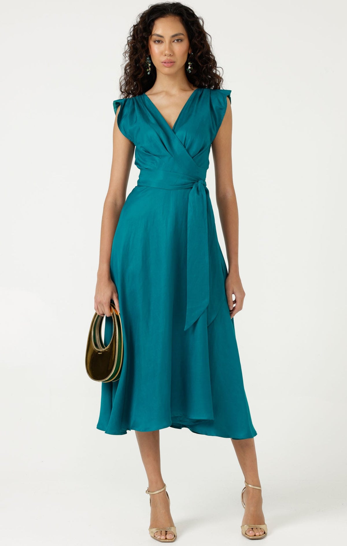 Dresses Multi Occasion XENIA WRAP DRESS IN PEACOCK