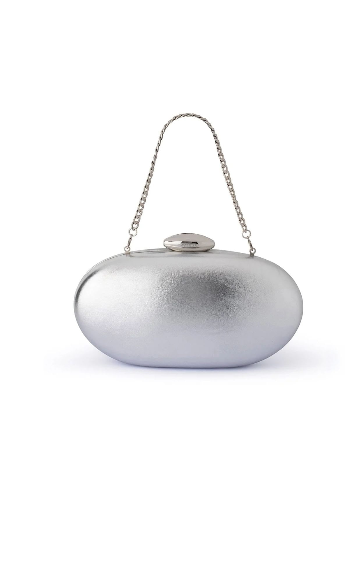 Bags OS / SILVER YUZU OVAL CLUTCH IN SILVER