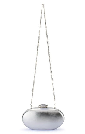 Bags OS / SILVER YUZU OVAL CLUTCH IN SILVER