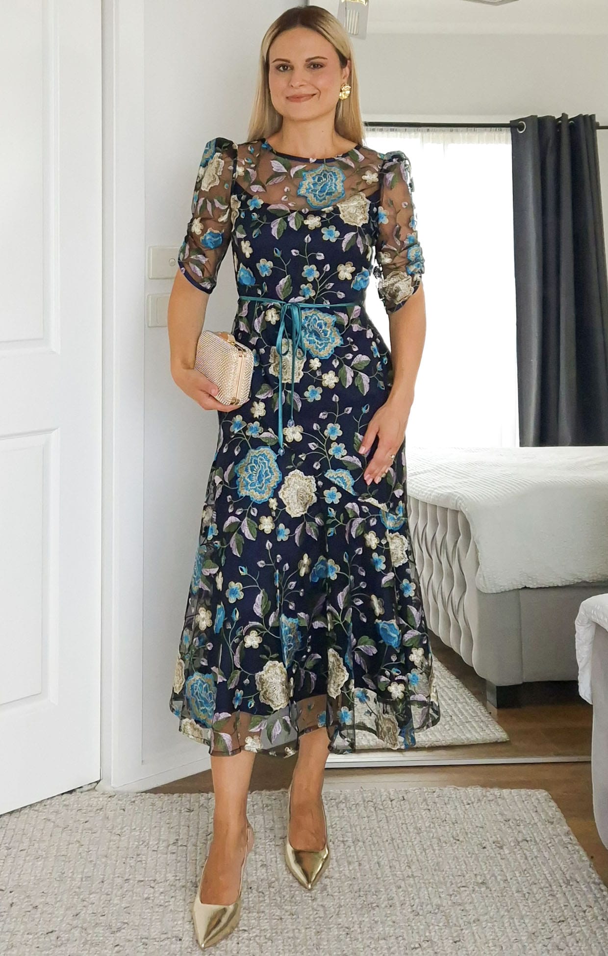 Dresses Events CARDELINA DRESS IN NAVY AQUA