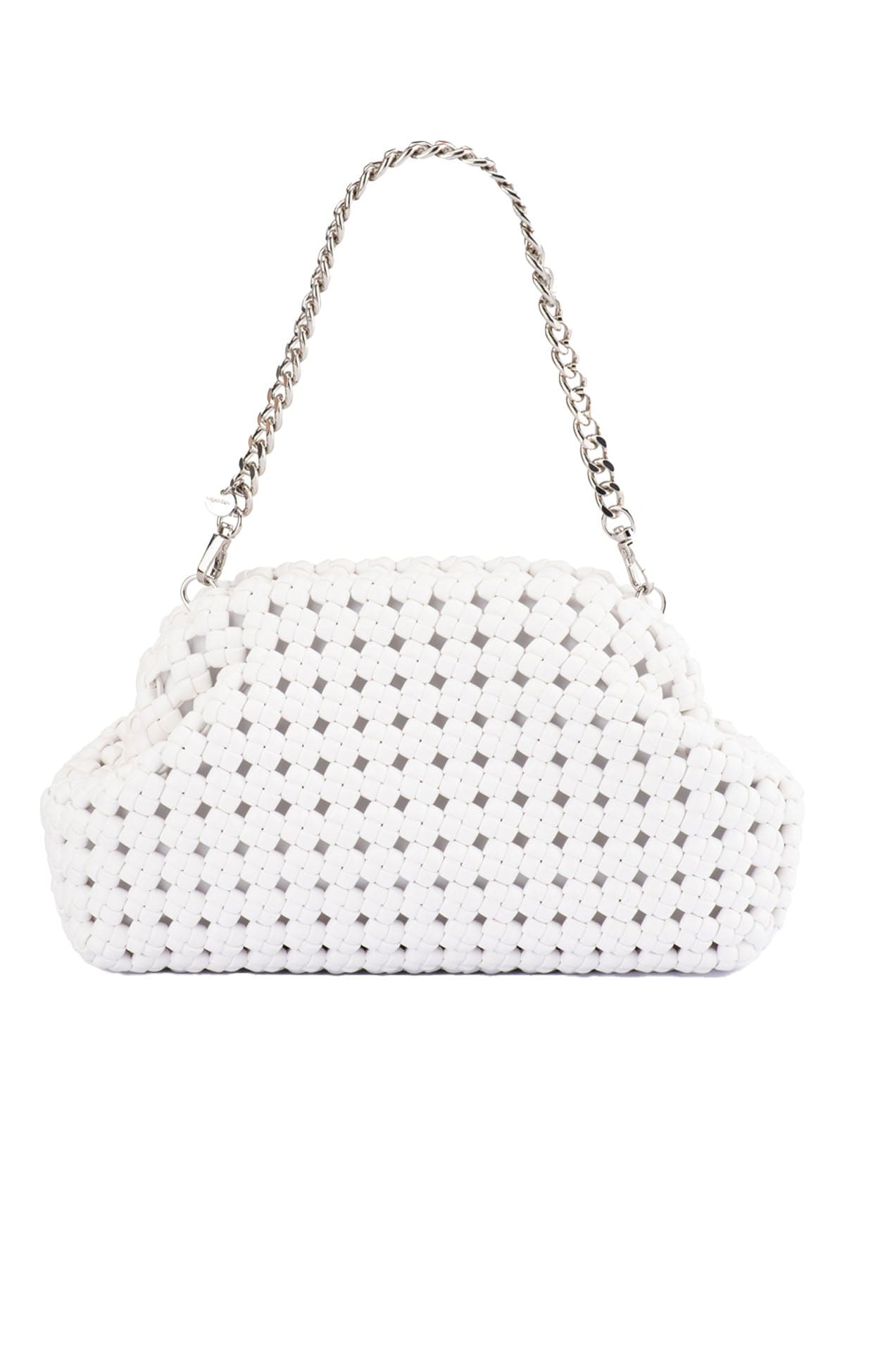 Bags OS / WHITE EVERLY HAND WOVEN CLUTCH BAG IN WHITE