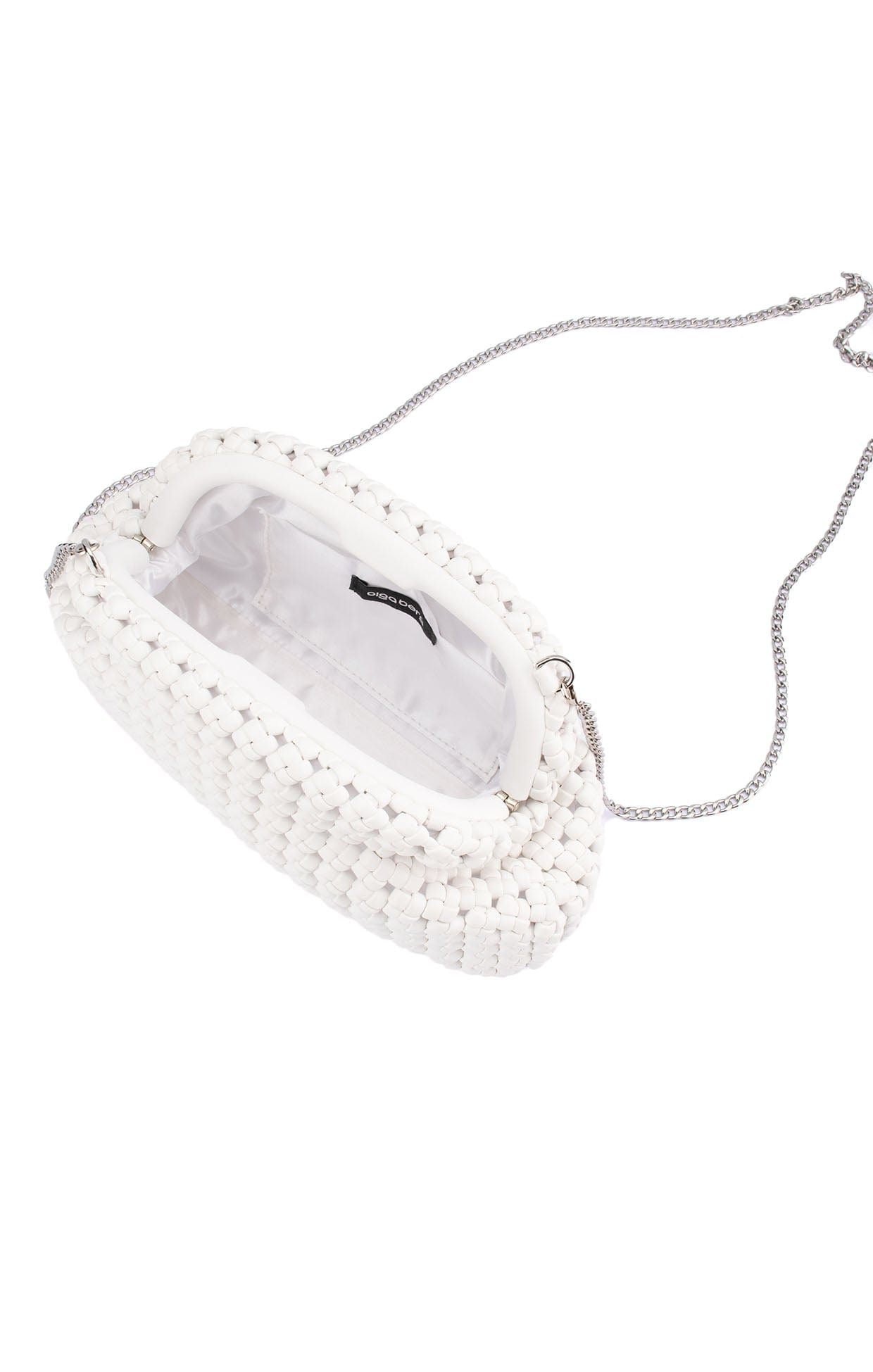 Bags OS / WHITE EVERLY HAND WOVEN CLUTCH BAG IN WHITE