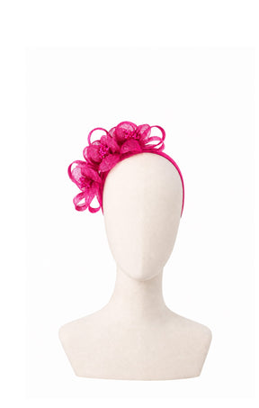 Millinery OS / Fuchsia JOSEPHINE FLORAL HEADBAND IN FUSCHIA