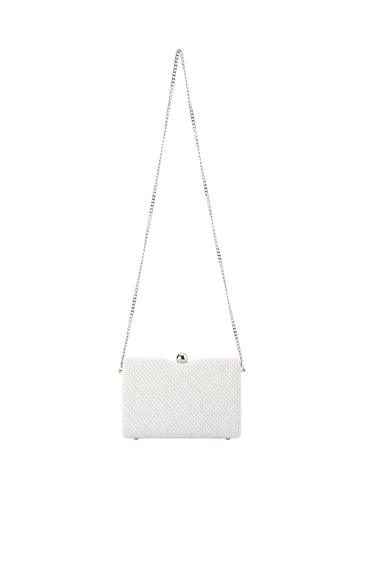 Bags OS / WHITE BIRDIE WOVEN CLUTCH BAG IN WHITE