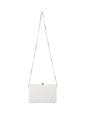 Bags OS / WHITE BIRDIE WOVEN CLUTCH BAG IN WHITE