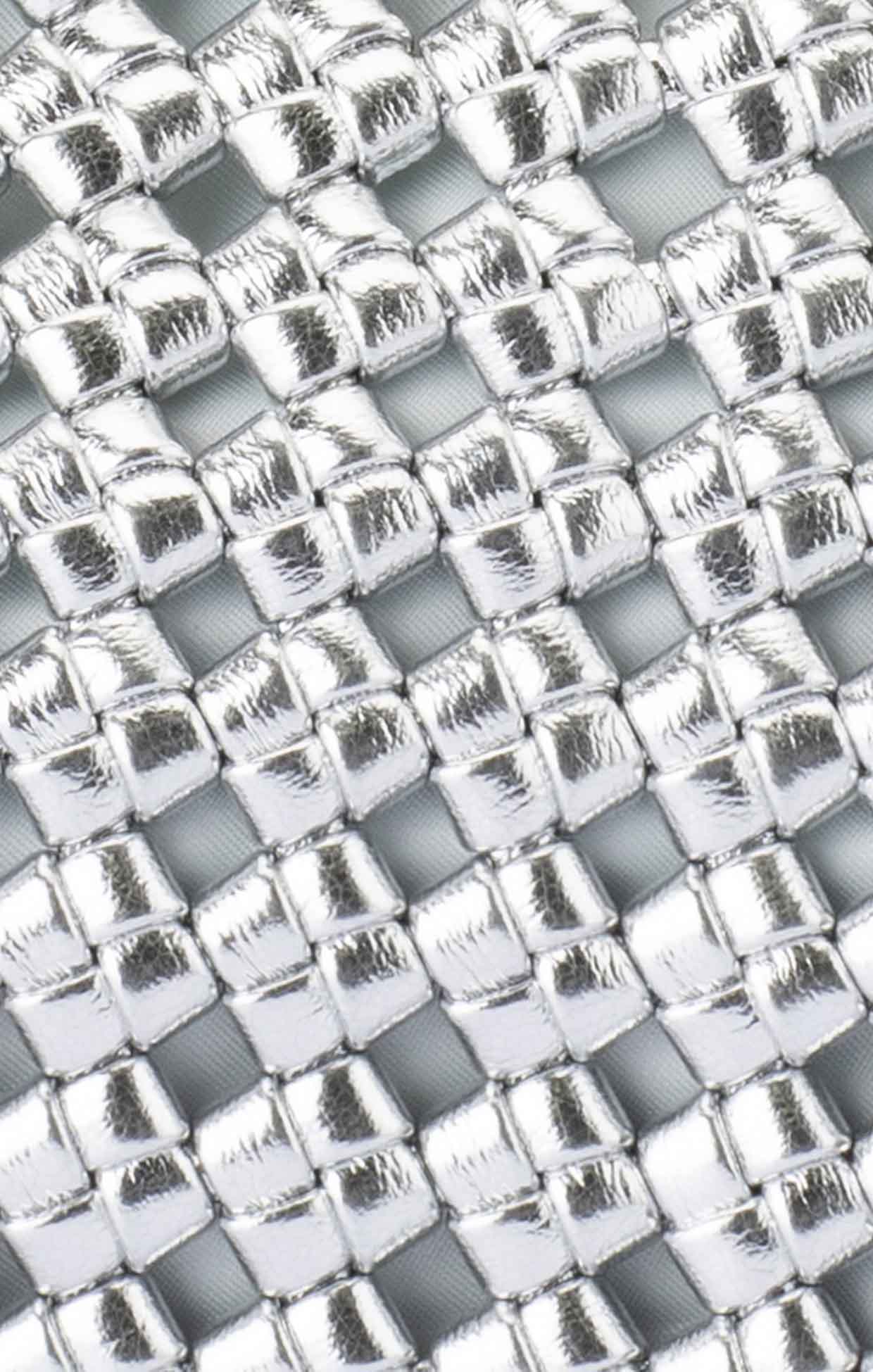 Bags OS / SILVER EVERLY HAND WOVEN CLUTCH BAG IN SILVER