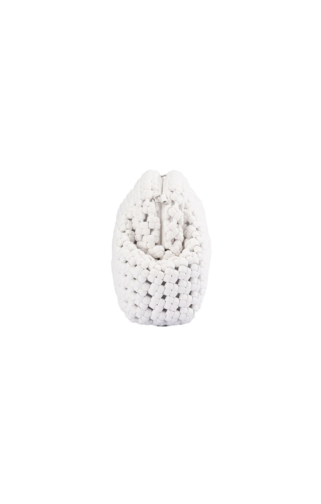 Bags OS / WHITE EVERLY HAND WOVEN CLUTCH BAG IN WHITE