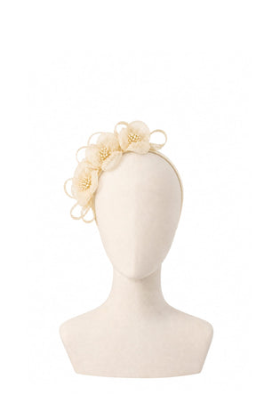 Millinery OS / Cream JOSEPHINE FLORAL HEADBAND IN CREAM