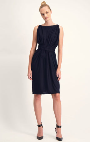 Dresses Multi Occasion COLUMN DRAPE DRESS IN NAVY
