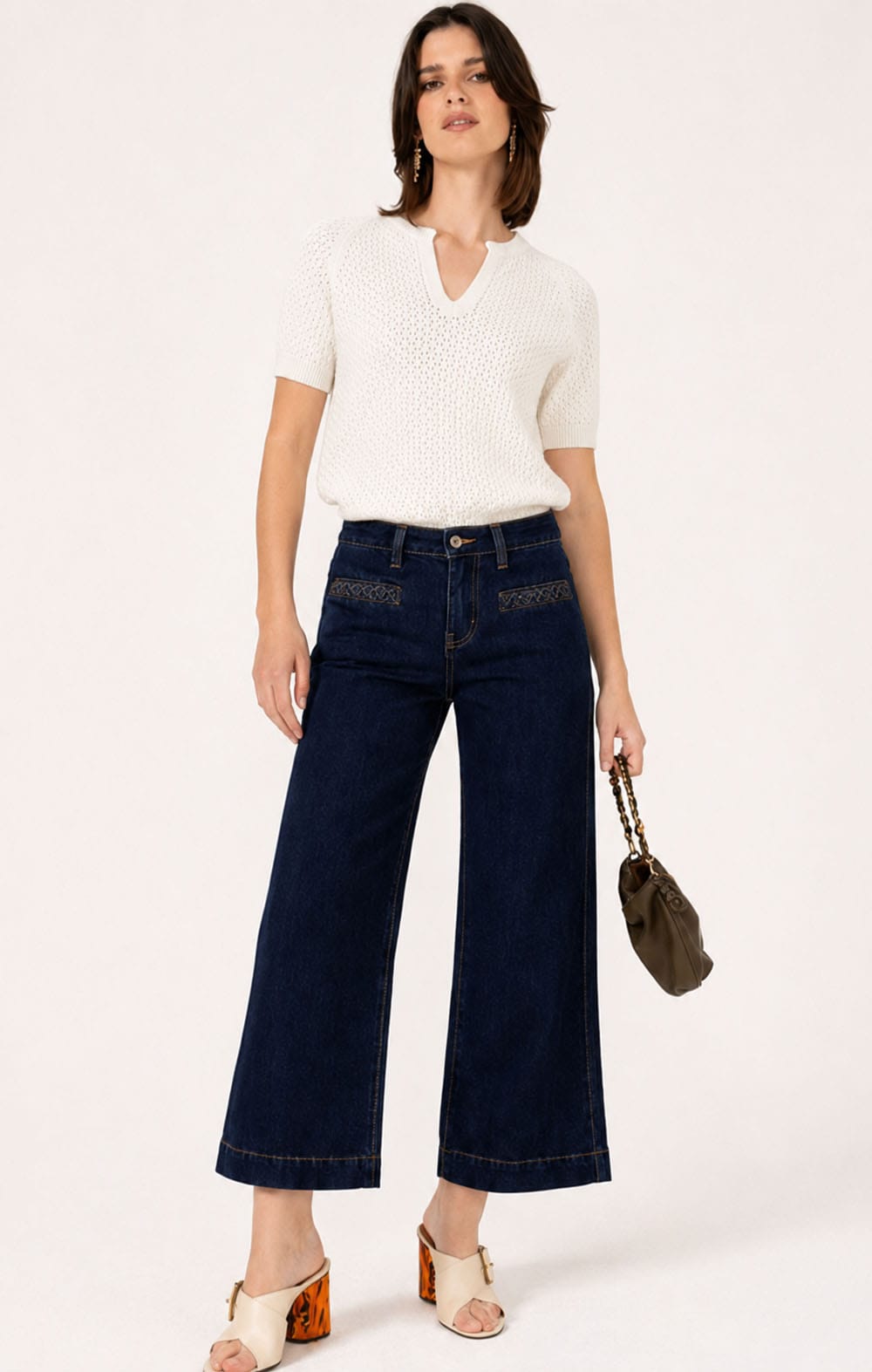 Pants Multi Occasion FREYA WIDE LEG PLAIT POCKET JEAN IN PALISADE BLUE