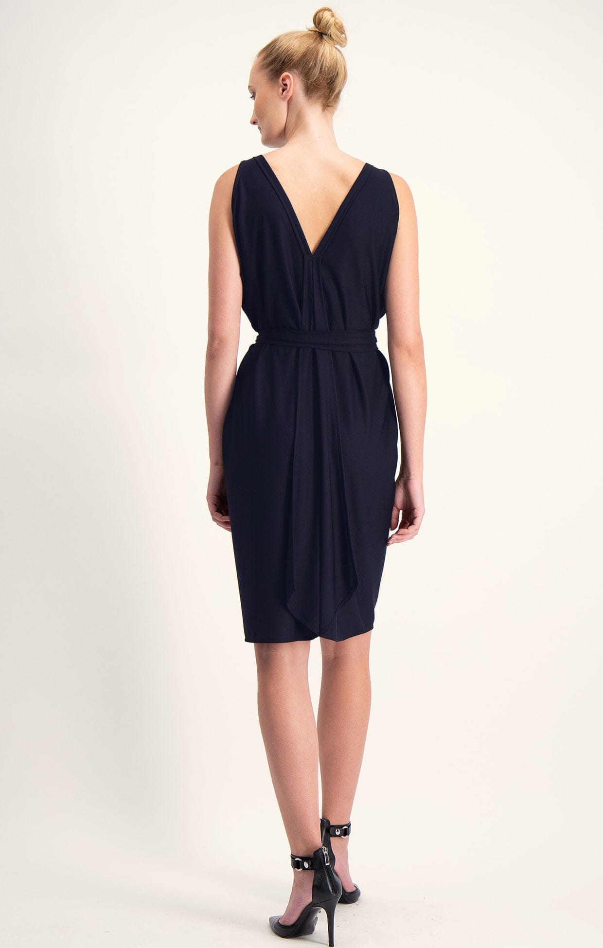 Dresses Multi Occasion COLUMN DRAPE DRESS IN NAVY