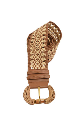 Belts OS / TAN TOGGLE WEAVE BELT TAN