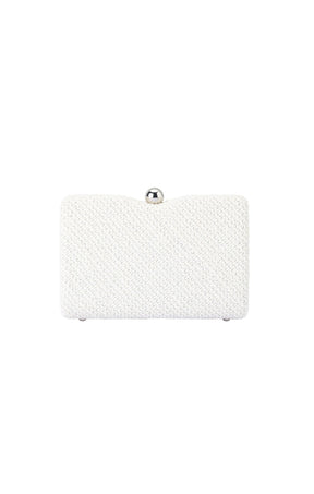 Bags OS / WHITE BIRDIE WOVEN CLUTCH BAG IN WHITE