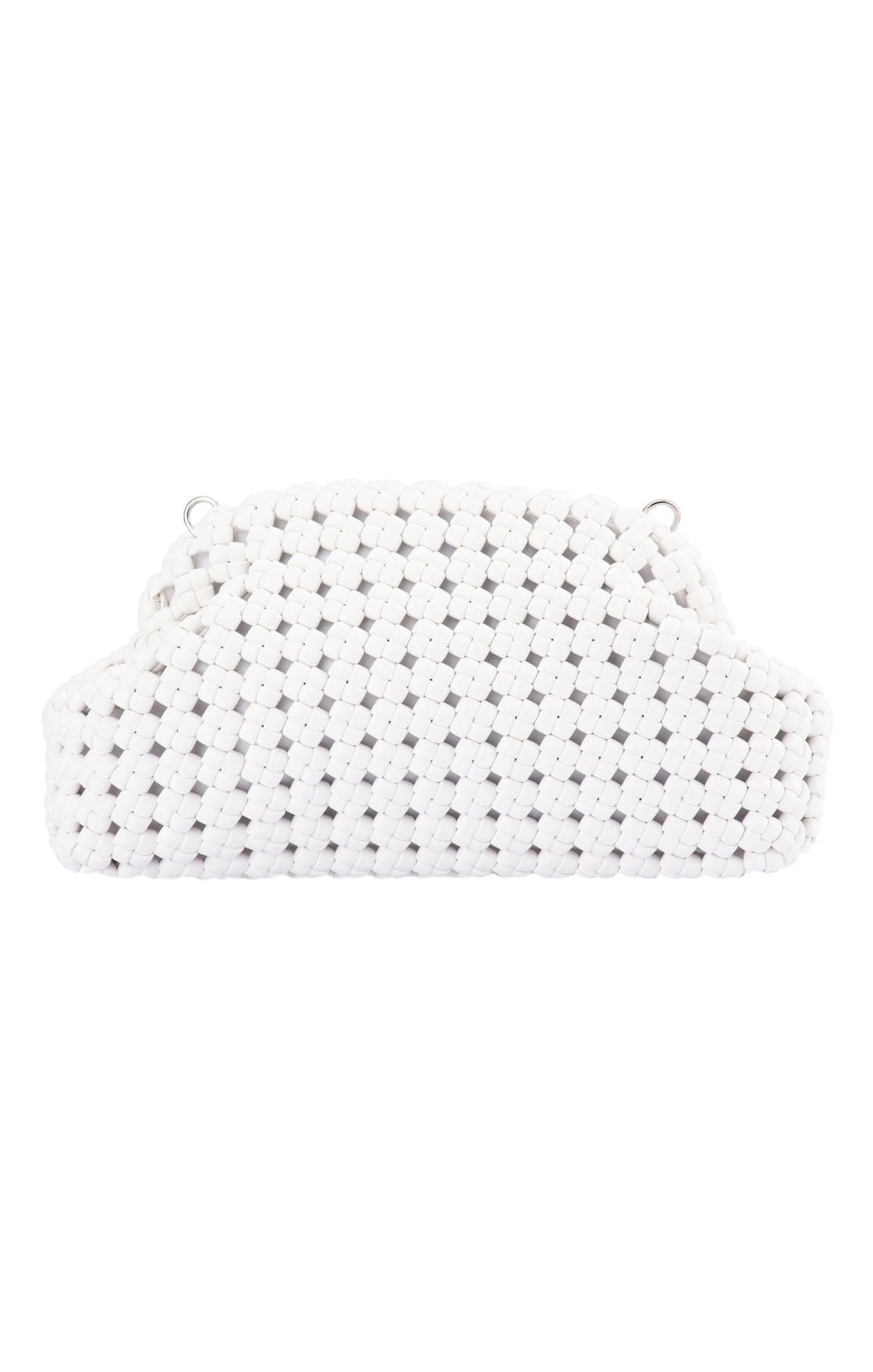 Bags OS / WHITE EVERLY HAND WOVEN CLUTCH BAG IN WHITE