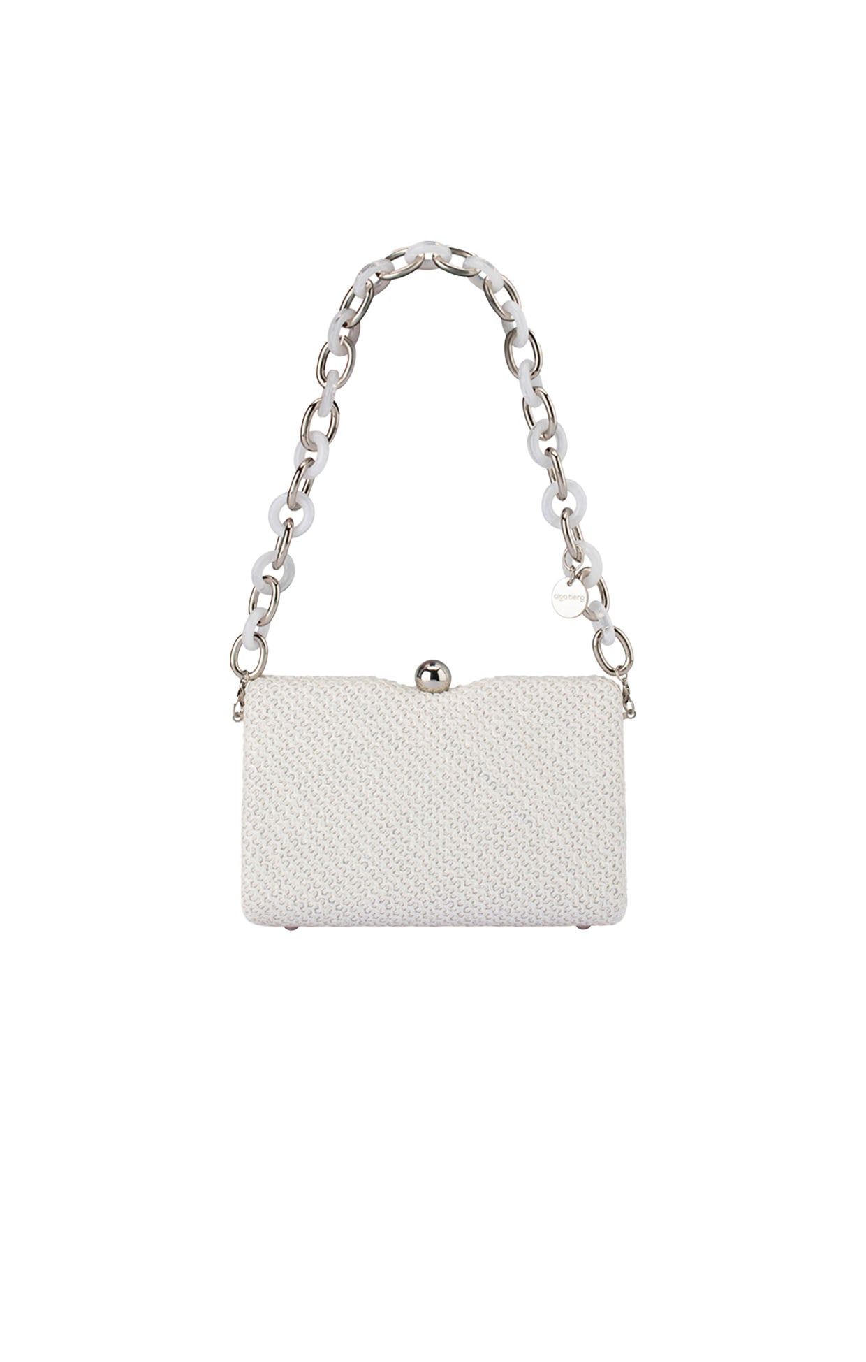 Bags OS / WHITE BIRDIE WOVEN CLUTCH BAG IN WHITE