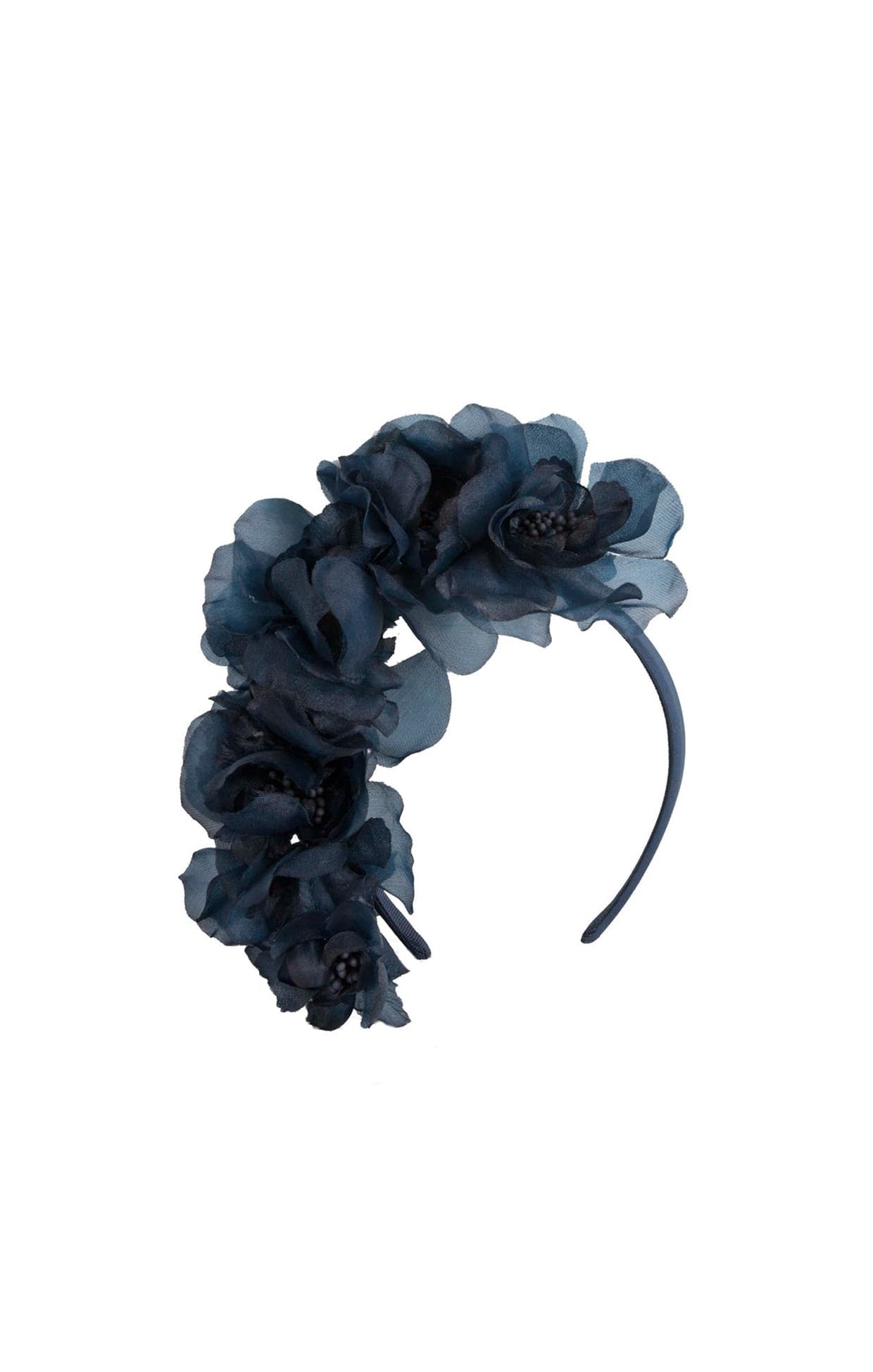 Millinery OS / Navy LILITH FLORAL HEADBAND IN NAVY