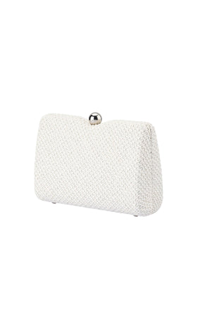 Bags OS / WHITE BIRDIE WOVEN CLUTCH BAG IN WHITE