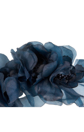 Millinery OS / Navy LILITH FLORAL HEADBAND IN NAVY