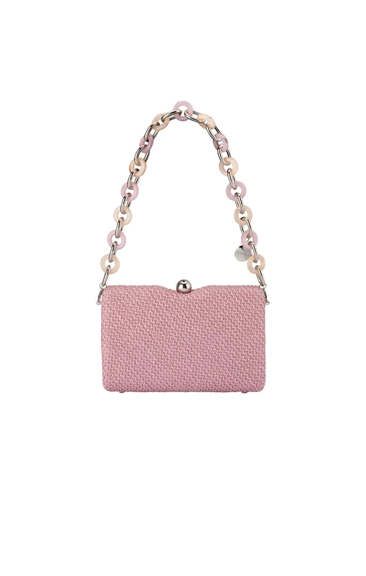 Bags OS / PINK BIRDIE WOVEN CLUTCH BAG IN PINK