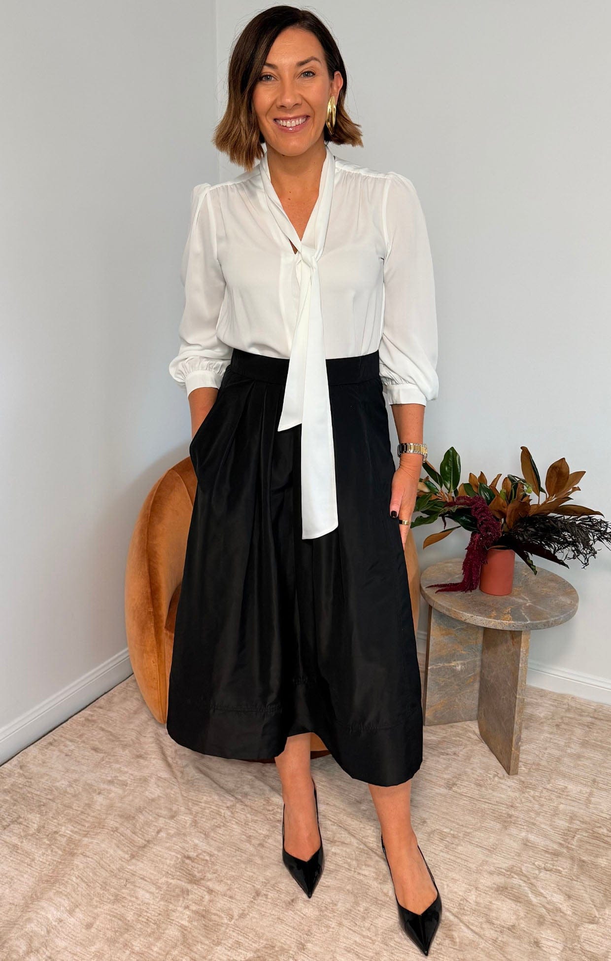 Skirts PLEATED A-LINE SKIRT